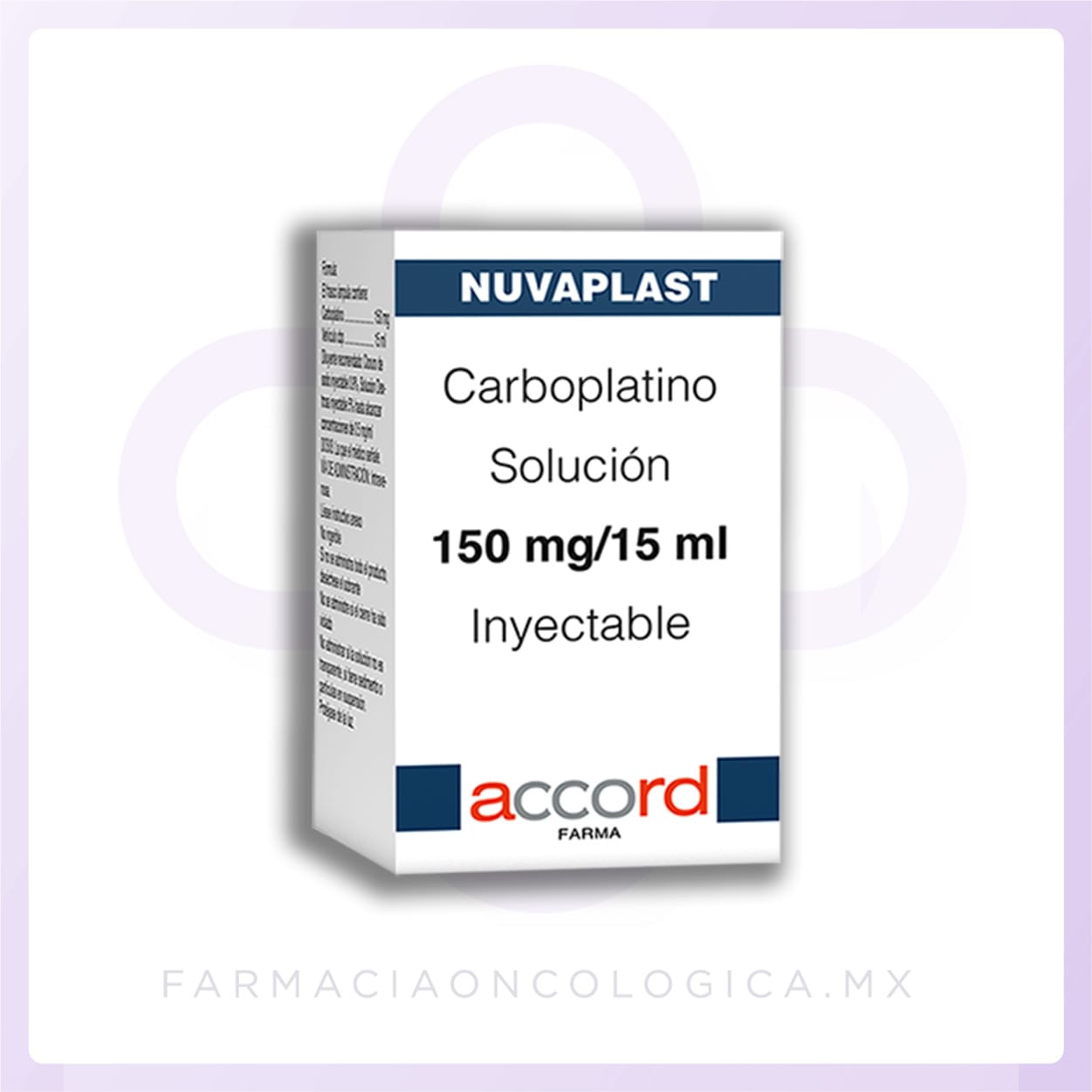 Nuvaplast Carboplatino 150mg/15mL Solucion inyectable. Accord. - Alta Especialidad