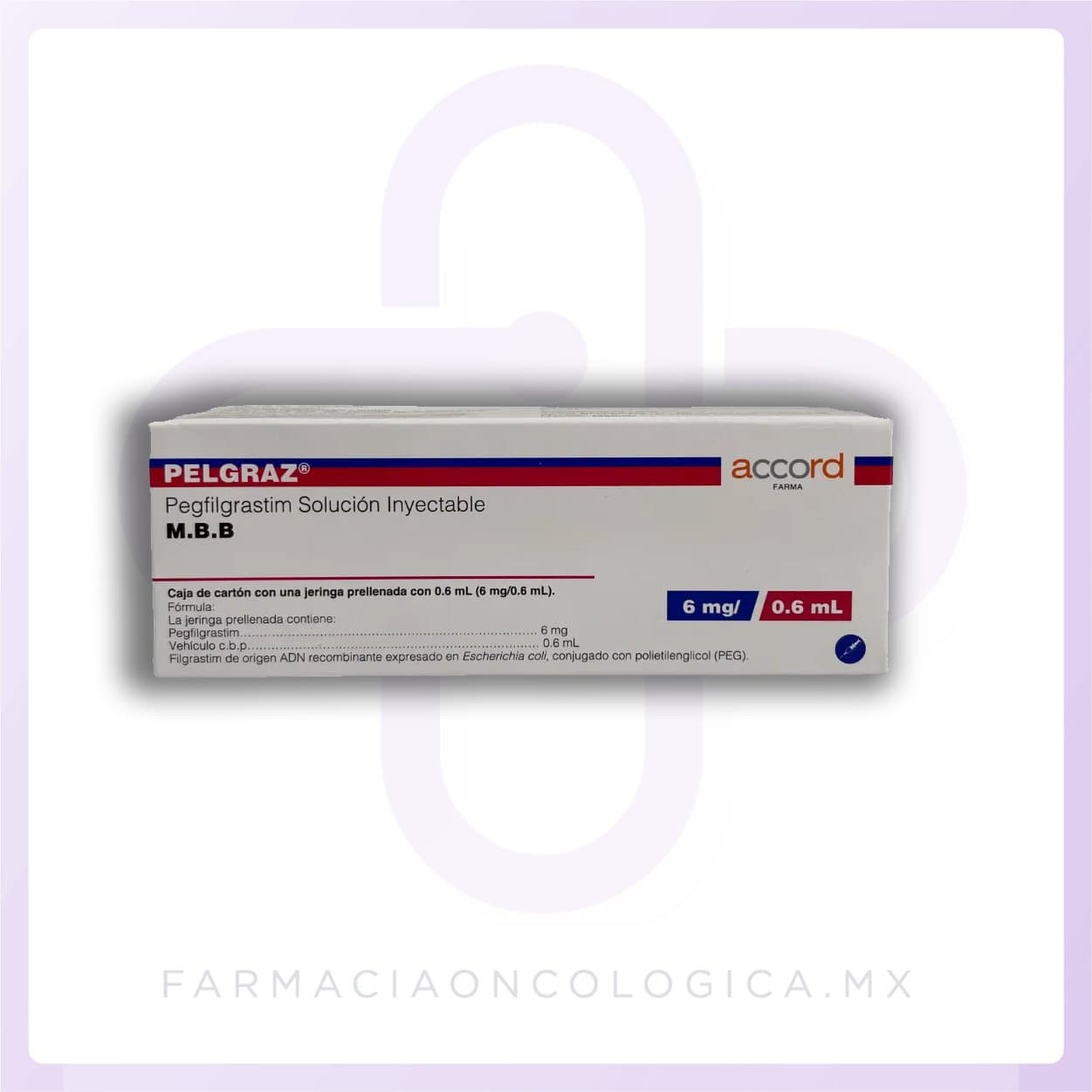 Pelgraz Pegfilgastrim 6mg/0.6ml solución inyectable. Accord