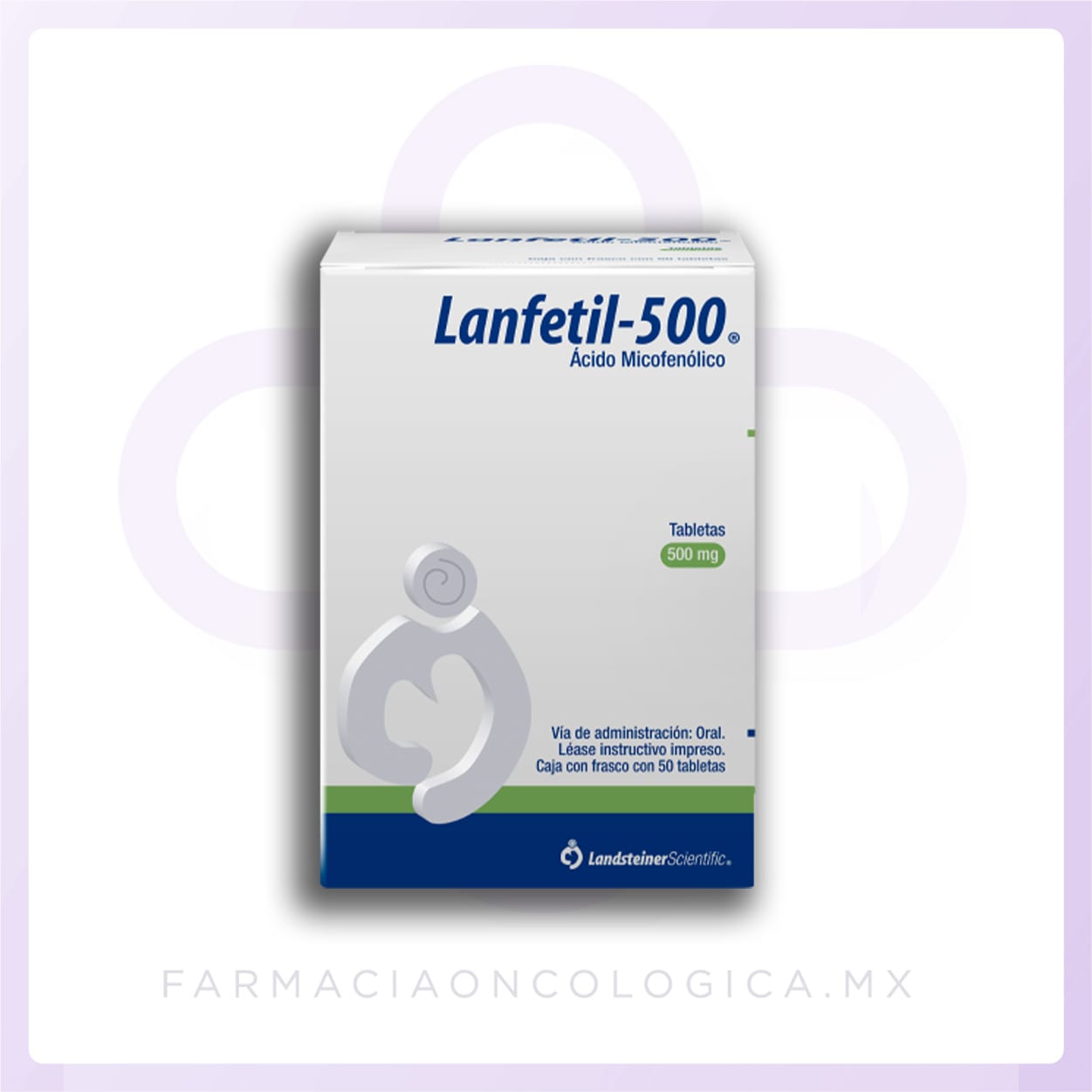 Lanfetil-500 Acido micofenolico 500mg frasco con 50 tabletas - Landsteiner