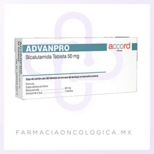 Advanpro Bicalutamida 50mg caja con 28 tabletas. Accord