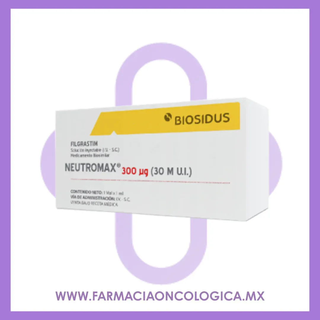 Neutromax Filgrastim 300mcg caja con 5 jeringa prellenada