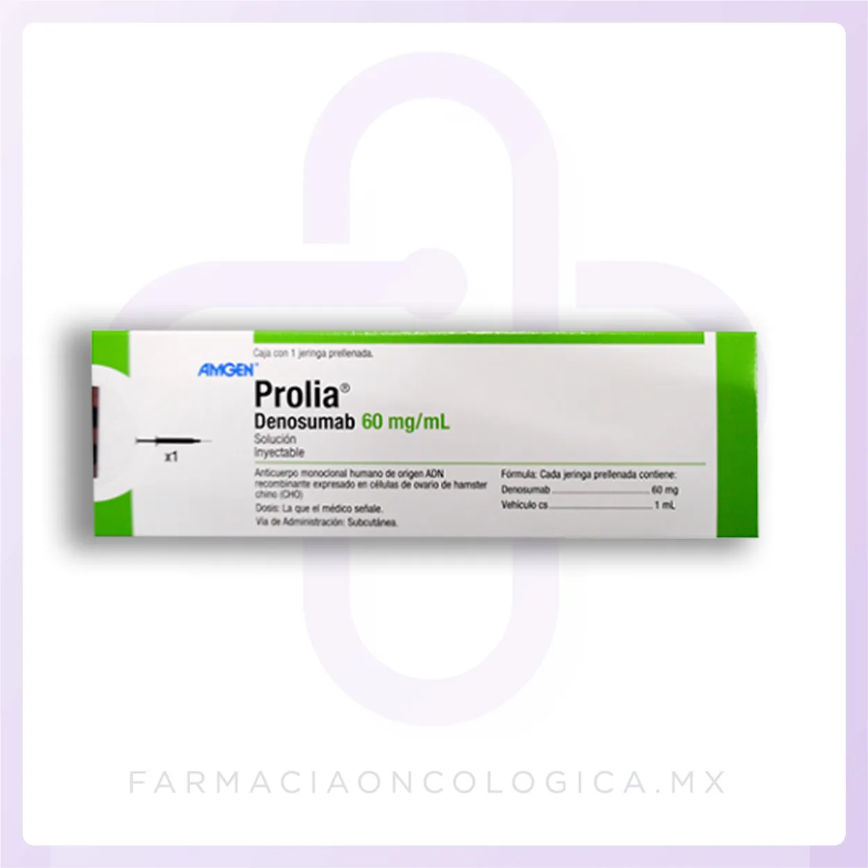 Prolia Denosumab 60mg/ml jeringa prellenada. Amgen