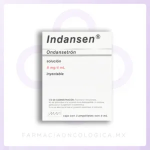 Indansen Ondansetron 8mg/4mL caja con 3 ampolletas inyectable - MAVI