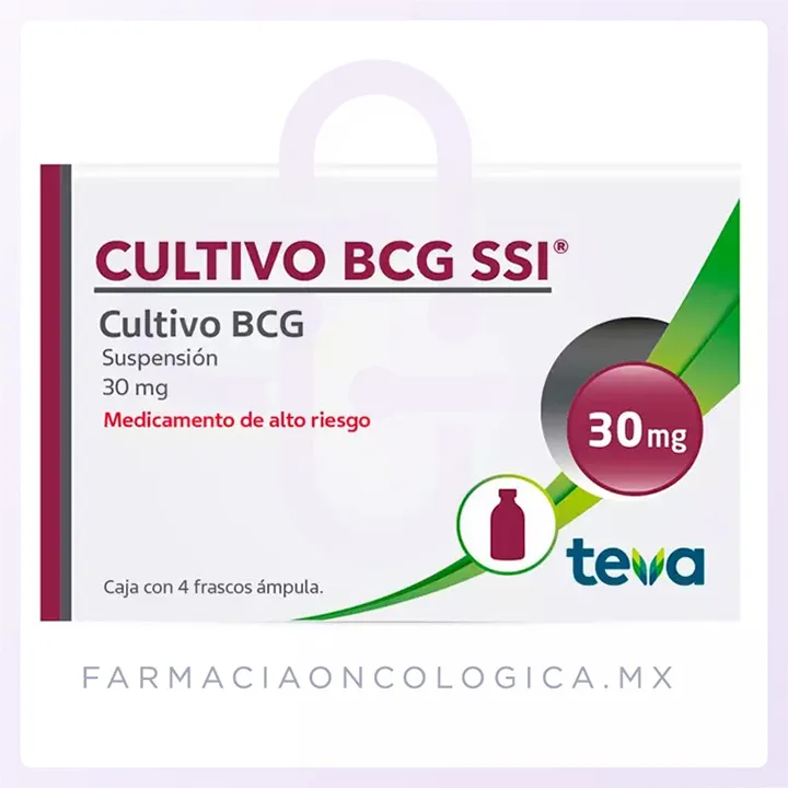Cultivo BCG SSI 30Mg caja con 4 frascos ámpula. Teva
