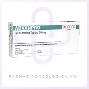 Advanpro Bicalutamida 50mg caja con 28 tabletas. Accord