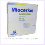 Miocerkel Docetaxel 80mg caja con 1 frasco ámpula. Ulsa Tech