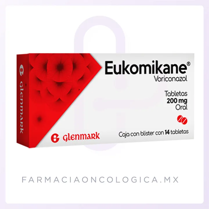 Eukomikane Voriconazol 200 mg Caja con 14 tabletas Glenmark
