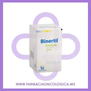 Binertil Erlotinib 150mg caja con 30 comprimidos. Ulsa Tech