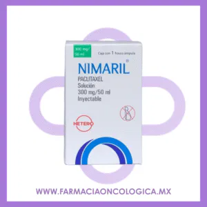 Nimaril Paclitaxel 300mg / 50 mL Caja con un frasco ampula. Hetero.