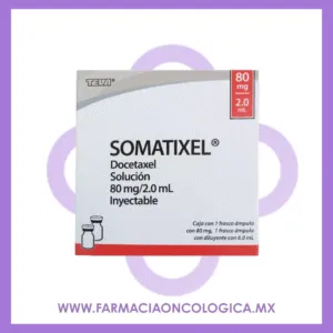 Somatixel Docetaxel 80mg caja con 1 frasco ámpula. Teva.